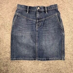 J. Crew POINT SUR denim Women's Blue Wash Denim A-Line Skirt Size 26